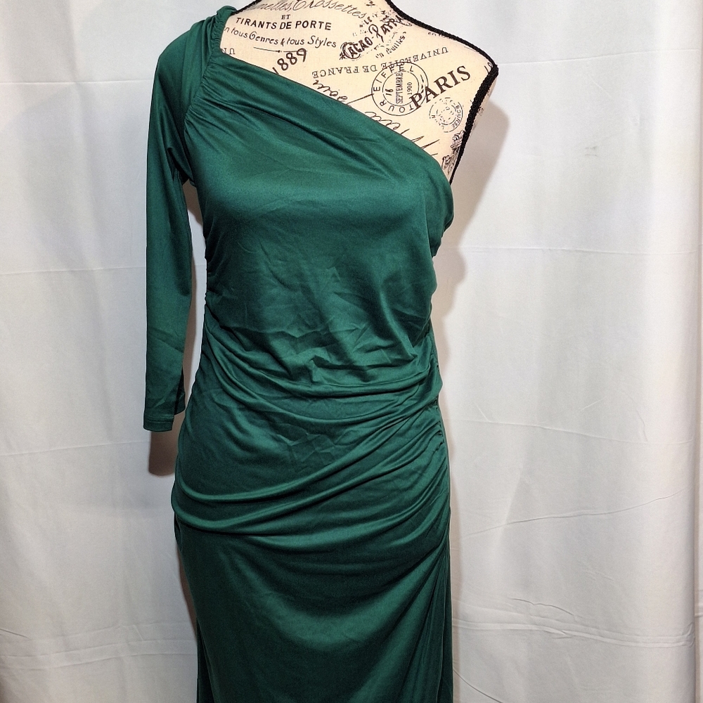 NEW!! THEENKOLN ELEGANT ONE SLEEVED PARTY DRESS MEDIUM - Picture 1 of 11